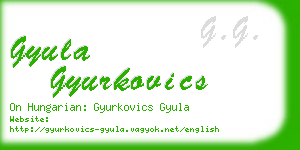 gyula gyurkovics business card